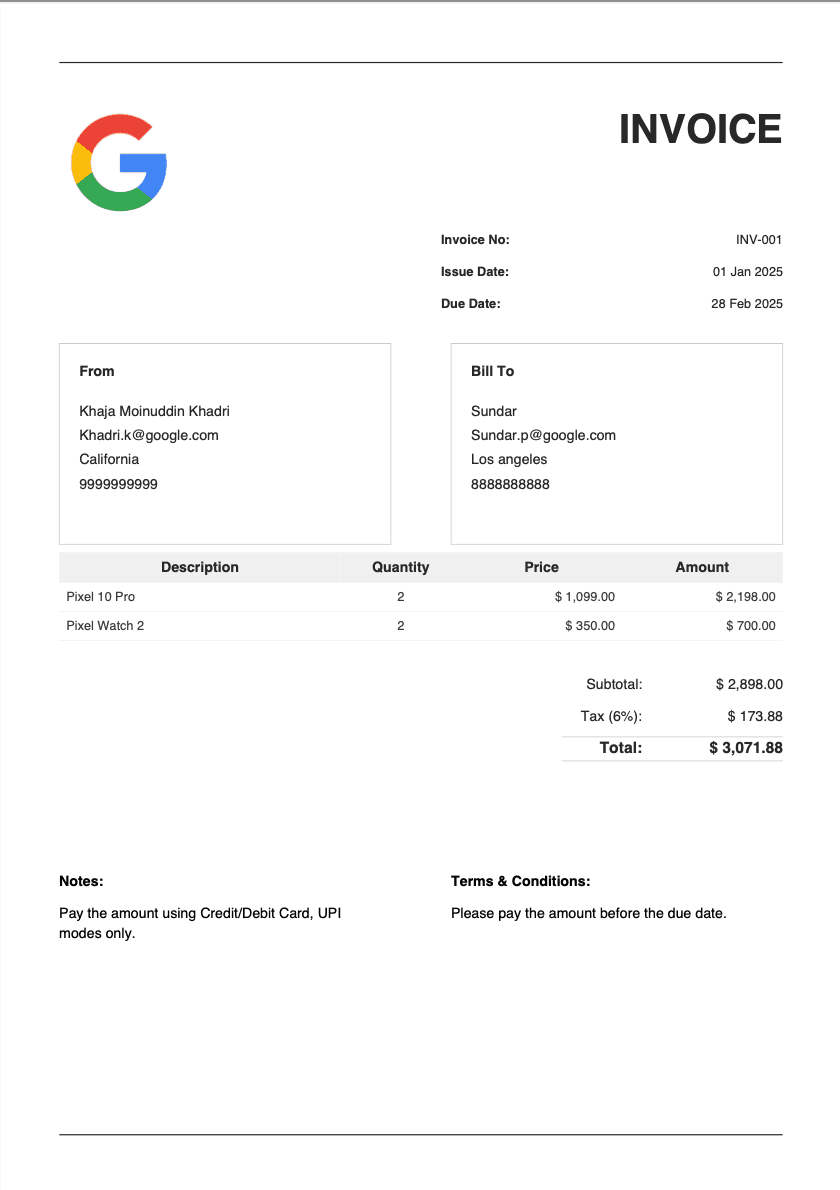 Modern Invoice Template